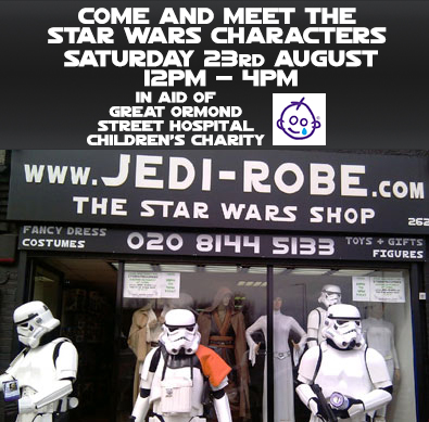 Come and meet the Star Wars Characters Jedi-Robe.com Fun Day Star Wars Shop